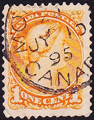 Канада 1873 год . Queen Victoria (1819-1901) - orange . Каталог 45,0 фунтов. (006)